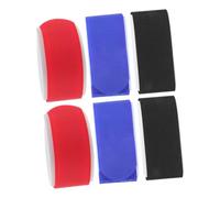 Toyvian 6 Correas de Esquí Ajustables de Nylon, Juego de 6 Piezas en Rojo, Azul y Negro, Correas de Sujeción para Esquís y Bastones, Accesorios Portátiles para Deportes de Invierno