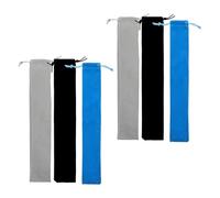 Toyvian 6 Fundas para Flauta Dulce de Terciopelo Cordón, Tamaño 37 X 6 Cm, Color Gris, Azul y Negro, Estuche Portátil para Guardar y Transportar Flautas y Piccolos en Clases y