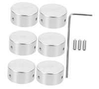Toyvian 6 Juegos cubierta del interruptor de la guitarra pedal guitarra pedalera guitarra Piezas de repuesto instrumento musical tapa protectora cresta sombrero de copa Accesorios aluminio