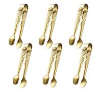 Toyvian 6 Mini Pinzas de Acero Inoxidable para Aperitivos y Azúcar, Prácticas y Elegantes, Ideales para Fiestas de Té y Barra de Café