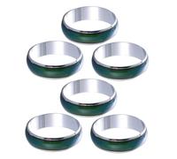 Toyvian 6 piezas Anillos Cambio Color para Anillos de Humor Cómodo Joyería Divertida para Fiestas y Aprendizaje Emocional