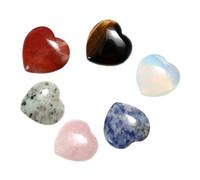 Toyvian 6 Piezas Cristal Natural Amor Piedras Preciosas Artesanías Piedras Preciosas De Colores Piedra De Palma De Corazón Amor Cristales De Palma Comedor Oficina