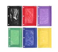 Toyvian 6 Piezas Estuche Transparente con Cremallera y 3 Anillas B5 | PVC y Tela Oxford, Ventana Clara y Gran Capacidad, Uso Diario en Oficina y Estudio