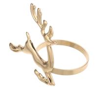 Toyvian 6 Piezas Hebillas para Servilletas de Reno Metálicas Color Champán de Anillos Navideños para Decoración Elegante de Mesas Cenas y Fiestas Festivas