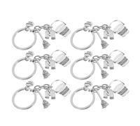 Toyvian 6 Piezas Llavero de Agradecimiento para Limpieza Mensual y Orden Postmudanza, con Cubo y Escoba de Aleación en Color Plata, Diseño Simple y Funcional para Personal de Limpieza