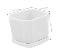 Toyvian 6 Piezas Macetas Blancas de Cerámica para Suculentas Mini Maceteros con Platillo Diseño Minimalista para Escritorio y Oficina Decorativas y Funcionales