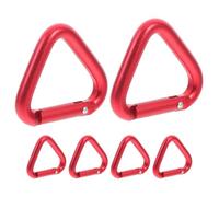 Toyvian 6 Piezas Mosquetones de Alta Resistencia, Hebillas Triangulares Metálicas Grandes Rojas para Escalada, Senderismo y Camping, Clips de Mosquetón de Metal Multifuncionales para
