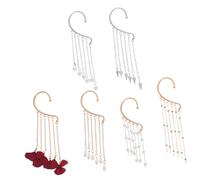 Toyvian 6 Piezas Pendientes Ear Cuff sin Piercing con Borlas Largas Diseño Étnico Ligeros Cómodos para Fiestas y Cosplay