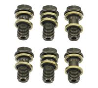 Toyvian 6 Piezas Perno Tubería del Freno Motocicleta Tornillo de Montaje del Freno de Motocicleta Metal M10x1.25 Dorado para Scooter y Junta de Bomba