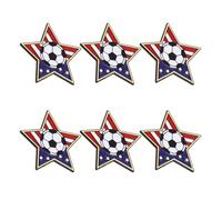 Toyvian 6 Piezas Pin Diseño de Bandera Nacional en Aleación para Celebraciones de Equipos y Fiestas de Fútbol Forma de Estrella Que Muestra el Espíritu del Aficionado