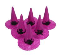 Toyvian 6 Piezas Sombrero de Bruja de Fieltro para Decoración de Fiesta de Halloween, Reutilizable Elementos Clásicos para Manualidades en Hogar y Festivales