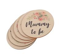 Toyvian 6 Piezas Tarjetas De Hitos Para Bebés Apoyo De La Tarjeta De La Foto Del Recién Nacido Señal De Anuncio De Llegada De Bebé Mujer Embarazada Madera Tarjeta De Registro Ronda