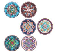 Toyvian 6 Posavasos de Silicona Antideslizantes y Resistentes al Calor, Diseño Mandala Exótico, Tamaño Pequeño 12,5 Cm, Colores Surtidos, para Taza, Cuenco y Mantel Color Aleatorio