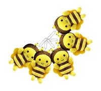 Toyvian 6piezas Lindo Llavero De Peluche Abeja Suave Colgantes De Animales para Mochilas y Decoraciones De Fiestas De Cumpleaños Accesorios Divertidos para Niño Niña y Adultos