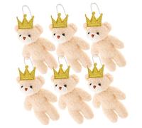 Toyvian 6piezas Mini Ositos De Peluche Suaves para Llaveros Pack De Adornos Creativos para Mochilas y Manualidades