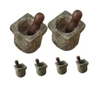 Toyvian 6piezas Miniatura Mortero y Mano De Mortero Decoraciones para Casa De Muñecas Accesorios De Cocina para Dioramas y Manualidades para Oficina y Decoración del Hogar