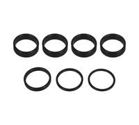 Toyvian 7 Piezas Espaciadores de Dirección para Bicicleta de Montaña en Aleación de Aluminio Negro, Diseño Apilable y Curvas para Optimizar Postura y Estabilidad en Ciclismo Urbano
