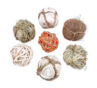 Toyvian 7 Piezas Juguetes de Masticación para Mascotas Set de de Hierba Tejidas para Conejos Hámsters y Agapornis Juguetes de Entrenamiento y Entretenimiento para Mascotas