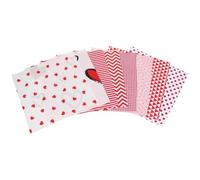 Toyvian 8 Láminas de Tela de Algodón para Coser Patchwork Estampado de Corazones en Rojo 25X25 CM Adecuado para Manualidades y Decoración del Día de San Valentín