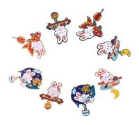 Toyvian 8 piezas Broche de Conejo de Dibujos Animados Pin Esmaltado Divertido para Ropa y Mochilas Accesorio Versátil para Bufandas y Decoración con Aleación de Zinc Resistente