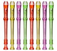 Toyvian 8 piezas de plástico flautas instrumento musical 6 agujeros clarinete niños grabadora instrumento pequeño flautas principiantes mini flautas silbato grabadora para niños principiantes