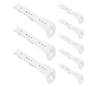 Toyvian 8 Piezas Soporte de Vía Recta de Metal Blanco Triple Ranura para Montaje de Cortinas en Oficinas y Hoteles, Resistente al Desgaste y Multiusos