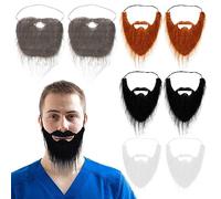 Toyvian 8 Piezas Traje De Barba Disfraz De Barba Larga Bigote Falso Bigote Disfrazar a Papa Noel Bigote Realista Disfraz De Anciano con Bigote Suministros Fibra Química Mayor Rostro