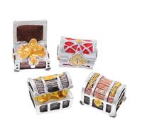 Toyvian 8piezas Adornos De Caja del Tesoro De Cofre del Diseño De Caja De Obsequio para Fiesta Mini Cofres del para Casa De Muñecas Decoración Vintage