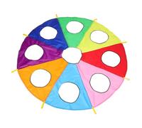 Toyvian 9agujeros Paracaídas Arcoíris para Interactivos Jardín De Infancia Actividades Al Aire Desarrollo Sensorial y Entrenamiento Físico para Niño Niña