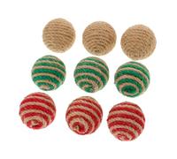 Toyvian 9piezas Juguete para Gatos de Balones de Cáñamo Creativas Divertidas y Interactivas para Suministros Navideños para Mascotas para Jugar Gatos Casa