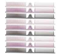 Toyvian 9piezas Peine de Viaje Plegable Peine Compacto Doble Uso para Mujer y Hombre Incluye Colores Violeta Marfil y Gris para Viajar y Llevar el Bolso