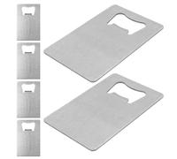 Toyvian Abridor de Botellas Manual en Acero Inoxidable, 6 Unidades Formato Tarjeta, Accesorio Práctico para Abrir Botellas en Reuniones y Actividades al Aire Libre