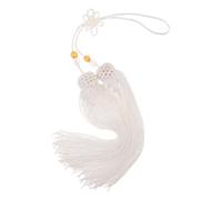 Toyvian Accesorio Borla de Espada Taichi Blanco en Tejido Ligero, Ideal para Actuaciones Escénicas y Entrenamiento de Artes Marciales, Compatible con Abanicos y Espadas