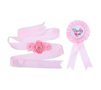 Toyvian Accesorio Exclusivo Para Baby Shower Faja De Flores De Maternidad Juego De Insignias Con Ramillete Para Fotomatón Ramillete Para Papá Incluido