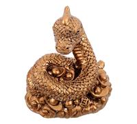 Toyvian Adorno de Serpiente Decor Escultura Ornamento figurilla Lunar Modelo de Serpiente Falsa Dark Brown