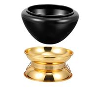 Toyvian Adornos de Cuenco Budista Cuenco Tibetano para Yoga y Meditación Color Negro Grande para Terapia y Relajación Casa