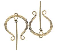 Toyvian Alfiler Vikingo para Mujer de Aleación Dorada, Accesorio Vintage para Collar y Hebilla de Capa, Adecuado para Disfraz Medieval y Ropa de Estilo Nórdico, Pack de 2 Piezas
