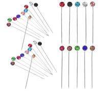 Toyvian Alfileres para Bufandas con Tope Broches Largos de Hierro con Circonita Sujetadores de Hiyab Multicolor para Chal y Sombrero Accesorios de Moda para Uso Diario y Eventos