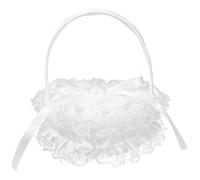 Toyvian Almohada con Asa para Anillos de Boda con Encaje y Satén en Forma de Corazón, Elegante y Simple para Proteger Tu Anillo en Ceremonias Nupciales