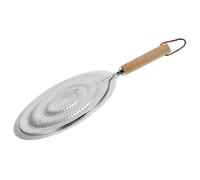 Toyvian Almohadilla Aislante Térmica Mango de Madera, Difusor de Calor para Cocina y Placa de Inducción, Alfombrilla para Olla Caliente y Taza de Café, Color Plateado, Antideslizante