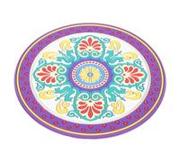 Toyvian Almohadilla Para Cuenco De Sonido Grande, Tapete Redondo De Tela Bordada Estampado Floral, Soporte Antideslizante Para Cuencos De Meditación Budista, Accesorio Religioso Portátil