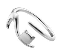 Toyvian Anillo Abierto Ajustable De Gato Para Mujer, Joyería Metálica, Diseño Cálido y Flexible, Tamaño Único, Uso Diario y Obsequio Para Niñas