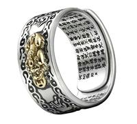 Toyvian Anillo con Diseño de Criatura Mitológica Ajustable de Aleación para Hombre y Seis Palabras Sagradas Estilo Vintage para Uso Diario y Ocasiones Obsequios