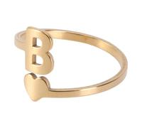 Toyvian Anillo Inicial De Acero Inoxidable Iniciales Sencillas Estilo Retro Delicado Anillo De Moda Para Dama Forma De Corazón Para Obsequio De Aniversario o Uso Diario