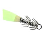 Toyvian Anzuelo de Pesca Luminoso Verde de Acero Inoxidable, 4 Piezas, Señuelo para Calamares y Sepias, Cebo Nocturno para Agua Dulce y Salada, Pesca Anzuelo para Aguas Profundas