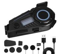 Toyvian Auriculares Inalámbricos para Casco de Motocicleta, Auriculares de Moto con Conexión Inalámbrica 5.4 Abs Negro, Llamadas Manos Libres, Música y GPS para Road Trips y Conducción