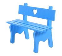 Toyvian Banco de Parque Retro en Miniatura de Madera Azul Mini | Acabado Detallado, Apariencia Vintage, Decoración para Patio y Sala, Compañero Doméstico