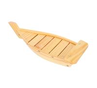 Toyvian Bandeja de Madera para Sushi Forma de Barco Plato para Servir Comida Japonesa para Casa y Restaurante Mediano