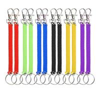 Toyvian Bobina Llavero Spring Key Bracelet | Llavero Espiral de los Anillos, 12pcs Llavero retráctil elástico del teléfono Celular con el Clip (Color de Ramdom)