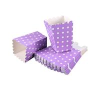 Toyvian Boîtes à Popcorn Violettes à Pois - Conteneurs en Carton Pliables pour Soirée Cinéma Anniversaire Mariage Pots à Snack Bonbons pour Candy Bar, 4.25X2.95X2.16inch